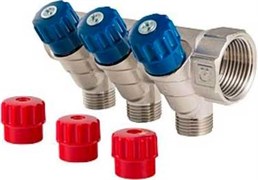 Коллектор Valtec регулирующий 1" (Вр-Нр), 3 вых x 1/2" НР, под евроконус