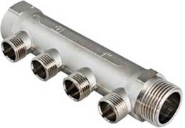 Коллектор Valtec нерегулируемый 3/4" (Вр-Нр), 3 вых х 1/2" Нр, межосев. рас. 36 мм, под евроконус