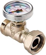Тройник Valtec 3/4" коллекторный с термометром, вход и выход под евроконус