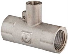Тройник Valtec для подключения датчика температуры теплосчетчика, Вр, 1" х М10 х 1"
