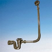 Сифон для ванны полуавтомат латунный тип кнопка McALPINE 1 1/2" (BRASSTRAP-50-AB)
