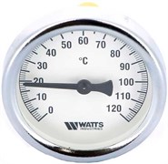 Термометр биметаллический Watts ф 63 мм, гильза 100 мм, t 120°