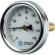 Термометр биметаллический Stout ф 63 мм, гильза 50 мм, t 160°
