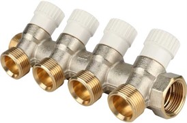 Коллектор Stout регулирующий 3/4" (Вр-Нр), 4 вых х 3/4" Нр, под евроконус