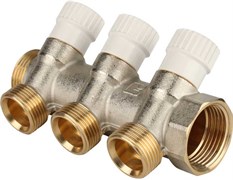 Коллектор Stout регулирующий 1" (Вр-Нр), 3 вых х 3/4" Нр, под евроконус