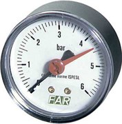 Манометр аксиальный Far с указателем предела, размер 1/4", ф 63 мм, 0-6 бар (FA 2500 06)