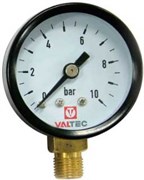 Манометр радиальный Valtec с указателем предела, размер 1/8", ф 40 мм, 0-10 бар