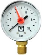 Манометр радиальный Valtec с указателем предела, размер 1/4", ф 50 мм, 0-10 бар