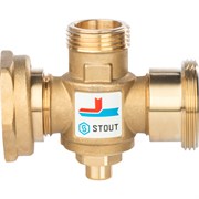Термостатический смесительный клапан Stout G 1 1/2"M-G 1 1/2"F-G 1" M, 60°С