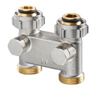 Мультифлекс Oventrop прямой перекрестный c функцией отключения 3/4"НГ x 3/4"НР (1016362)