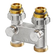 Мультифлекс Oventrop прямой перекрестный c функцией отключения 1/2"НГ x 3/4"НР (1016363)