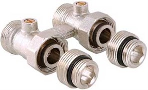 Мультифлекс Valtec, для 2-трубной системы, прямой, 3/4"ЕК ( + ниппель 3/4"ЕК х 1/2")