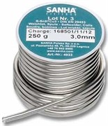 Мягкий припой Sanha, сплав S-Sn97Cu3, ф 3 мм, 250 гр