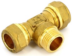 Тройник компрессионный для медных труб Tiemme НР 15 х 1/2"