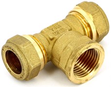 Тройник компрессионный для медных труб Tiemme ВР 22 х 1/2"