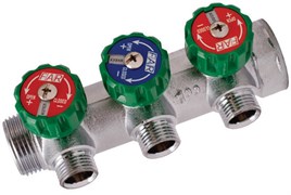 Коллектор FAR регулирующий 1" (Вр-Нр), 3 вых x 1/2" НР, под евроконус