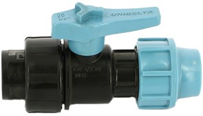 Кран компрессионный для ПНД труб пластиковый Unidelta ВР 50x1 1/2"