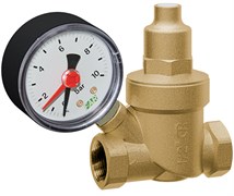 Мини-редуктор давления Far 1/2", с манометром, латунный, FA 286912