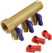 Коллектор Comisa  c шаровыми кранами 3/4" x 1/2"  x 3 выхода