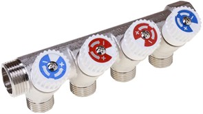Коллектор Comisa  c вентилями регулировочными 3/4" x 1/2" x 2 выхода