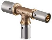 Тройник пресс с уменьшенным проходом и отводом Oventrop Cofit P 20 х 16 х 20