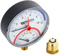 Термоманометр радиальный Watts (F+R828) 1/2", 4 бар, 80 мм, 120°C